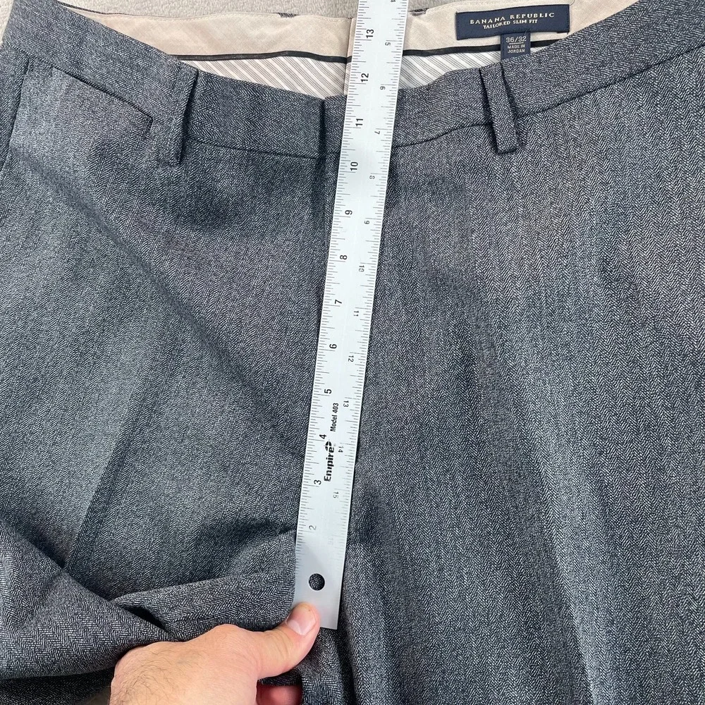 Banana Republic Tailored Slim Fit Dress Pants Men 36x31 Grey 100% Wool NWOT $138